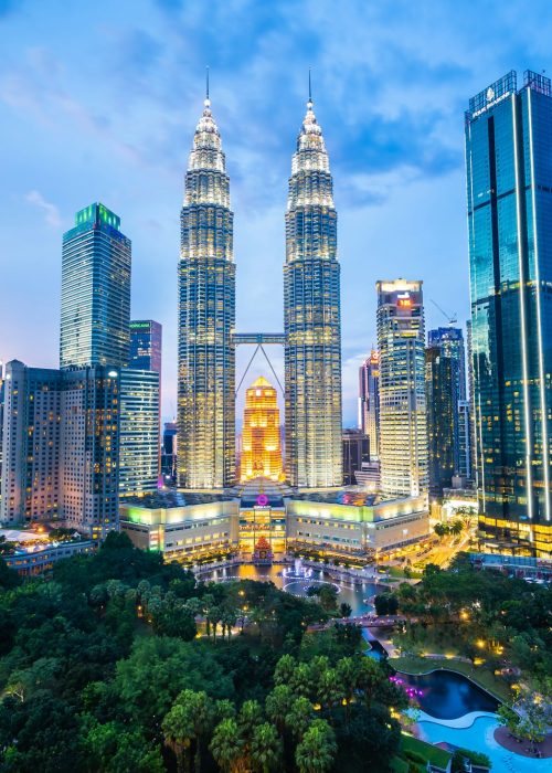 Beautiful architecture building exterior city in kuala lumpur sk